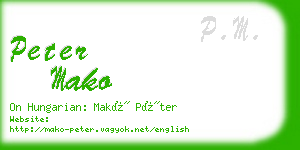 peter mako business card